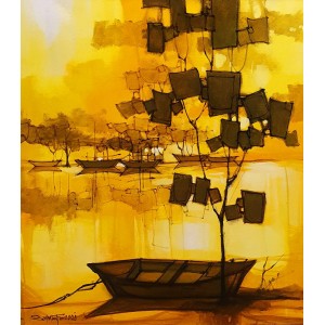 Salman Farooqi, 20 x 24 Inch, Acrylic on Canvas, Cityscape Painting, AC-SF-416
